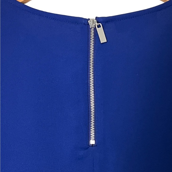 Alfani | Like new ruffle sleeve crew neck zip back blue blouse size small - Picture 5 of 10